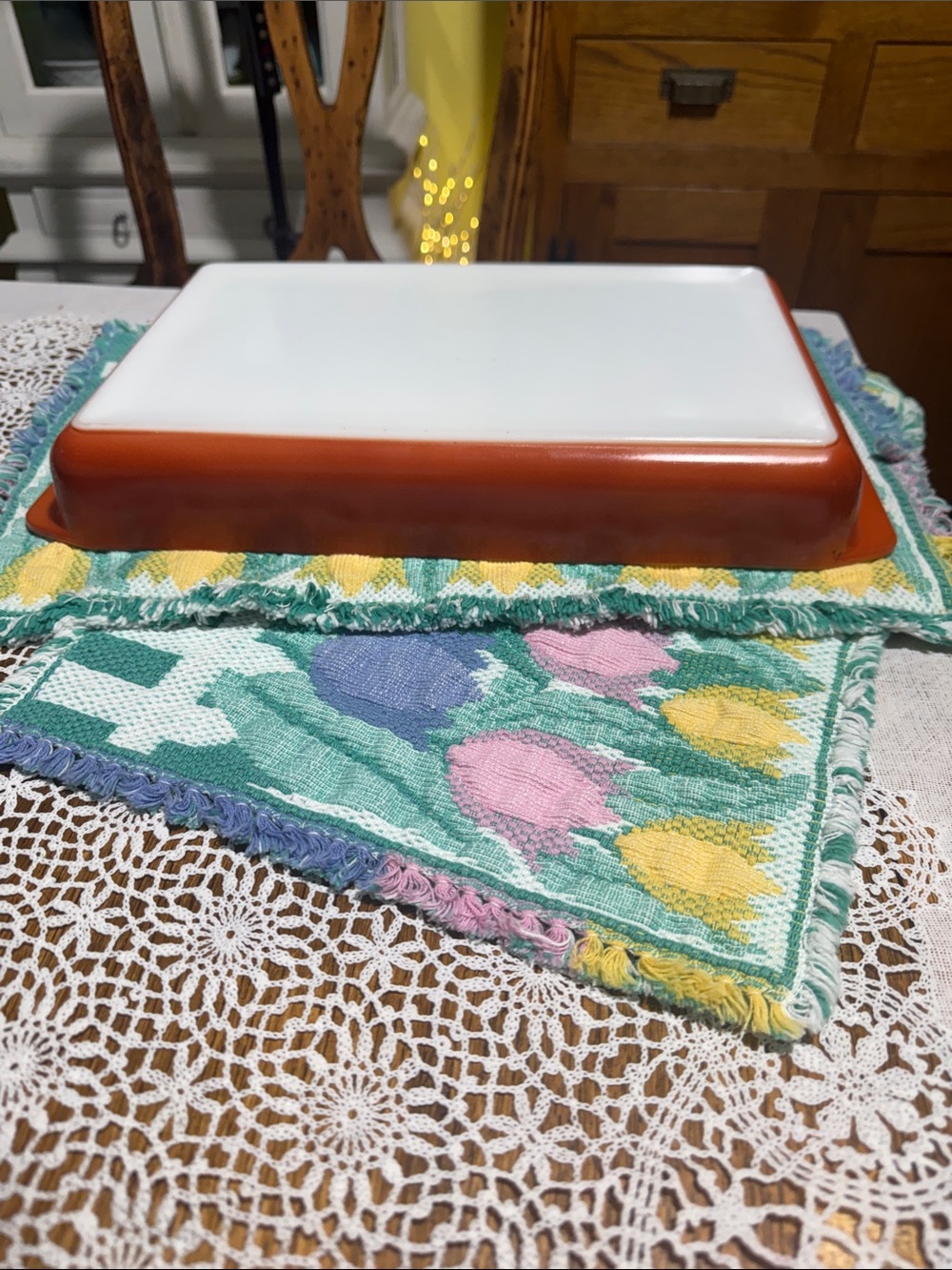 Pyrex RARE burnt orange lasagna #933 dish pan